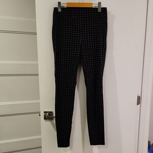RW&CO Black Slim Fit Ankle Pants with White Microdot Pattern, Waist 15"